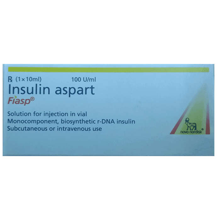 Fiasp 100IU/ml Solution for Injection – Insulin Aspart (100IU/ml) 100 iu by Novo Nordisk India Pvt Ltd — photo 1 of 3
