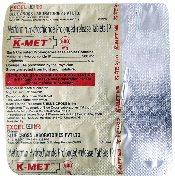 K-Met 500mg Tablet PR