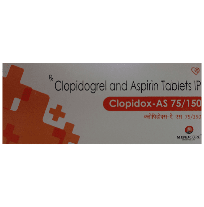 Clopidox-AS 75/150 Tablet – Aspirin (75mg) 150 mg by Mendcure Life Sciences Pvt Ltd — photo 1 of 2