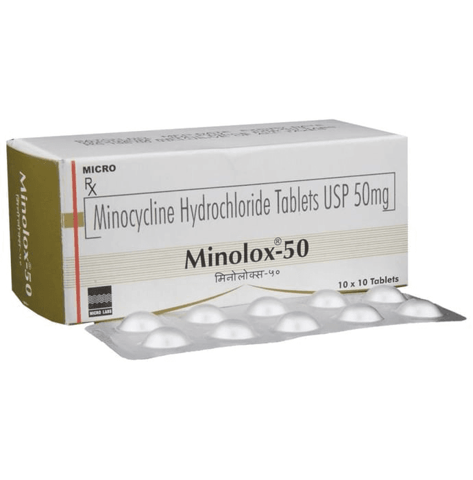 Minolox 50 Tablet – Minocycline (50mg) 50 mg by Micro Labs Ltd — photo 1 of 6