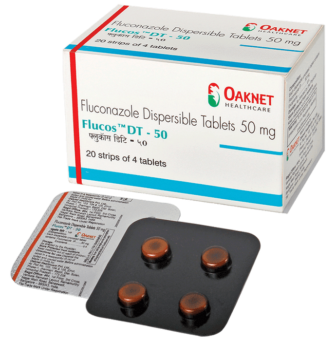 Flucos DT 50 Tablet – Fluconazole (50mg) 50 mg by Oaknet Healthcare Pvt Ltd