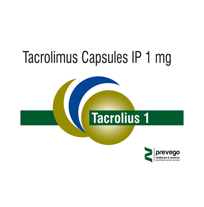 Tacrolius 1 Capsule – Tacrolimus (1mg) 1 mg by Prevego Healthcare & Research Private Limited — photo 1 of 2