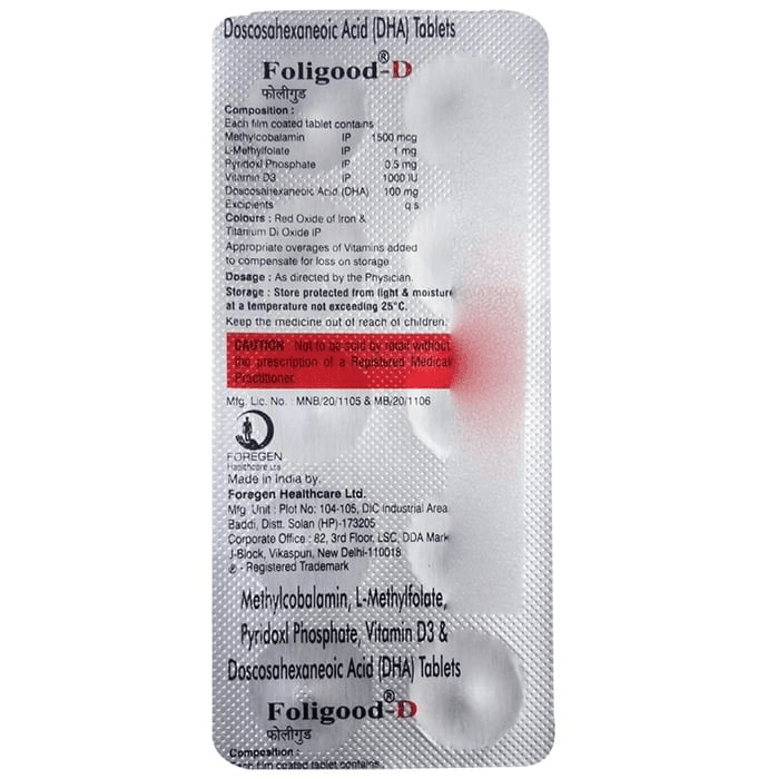Foligood-D Tablet – 6f33a8cd-b384-4a10-ba8e-2b5fae90e480 by Foregen Healthcare Ltd — photo 1 of 2