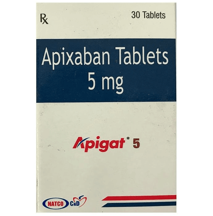 Apigat 5 Tablet – Apixaban (5mg) 5 mg by Natco Pharma Ltd — photo 1 of 4