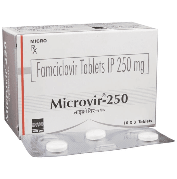 Microvir 250 Tablet – Famciclovir (250mg) 250 mg by Micro Labs Ltd — photo 1 of 6