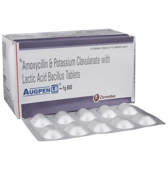 Augpen LB 1G Bid Tablet – Amoxycillin (875mg) 1 g by Zuventus Healthcare Ltd — photo 1 of 6