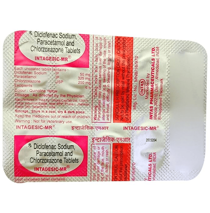 Intagesic-MR Tablet – Chlorzoxazone (250mg) by Intas Pharmaceuticals Ltd — photo 1 of 2