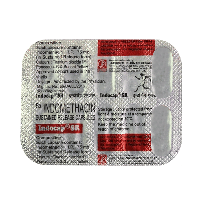 Indocap SR Capsule – Indomethacin (75mg) by Jagsonpal Pharmaceuticals Ltd — photo 1 of 2
