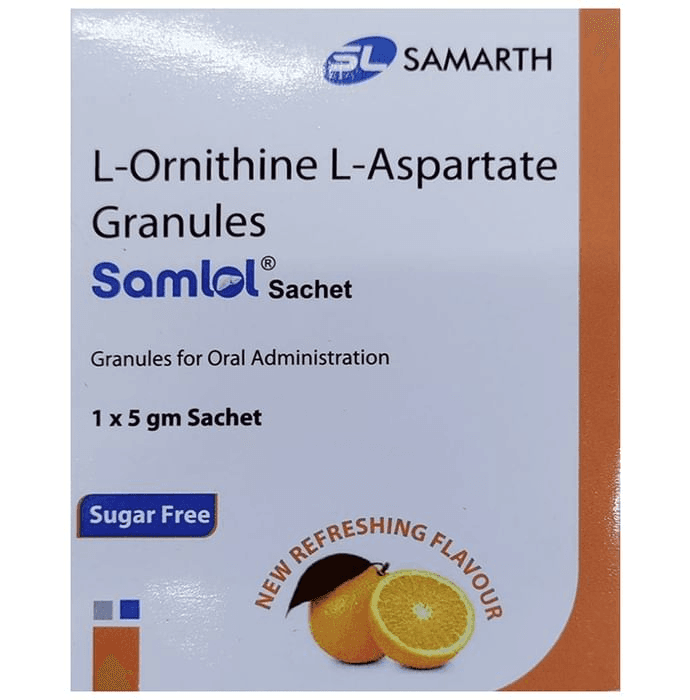 Samlol Sachet Sugar Free New Refreshing – L-Ornithine L-Aspartate (3gm) by Samarth Life Sciences Pvt Ltd — photo 1 of 2