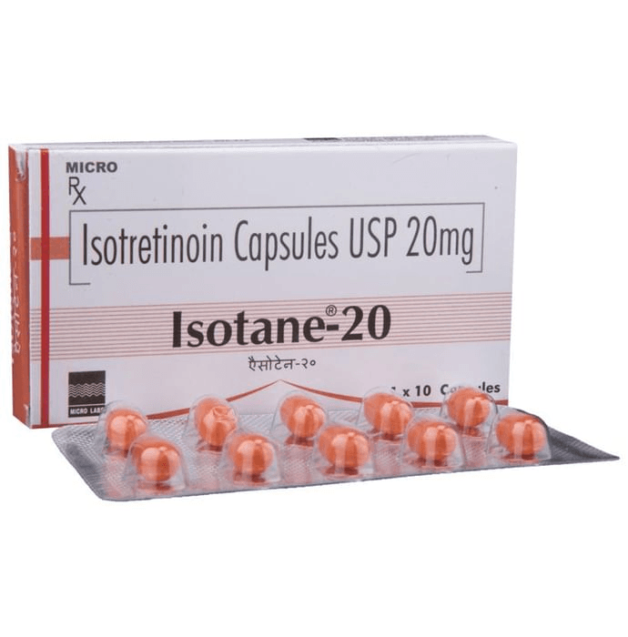 Isotane 20 Capsule – Isotretinoin (20mg) 20 mg by Micro Labs Ltd — photo 1 of 6