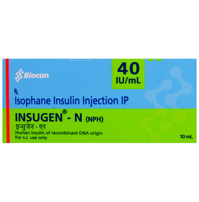 Insugen-N 40IU/ml Injection – Insulin Isophane (40IU) 40 iu by Biocon — photo 1 of 2