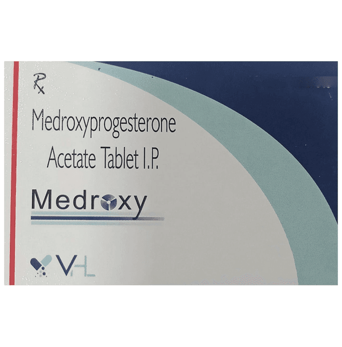 Medroxy 10mg Tablet – Medroxyprogesterone acetate (10mg) 10 mg by Vhl Pharmaceuticals Private Limited — photo 1 of 2