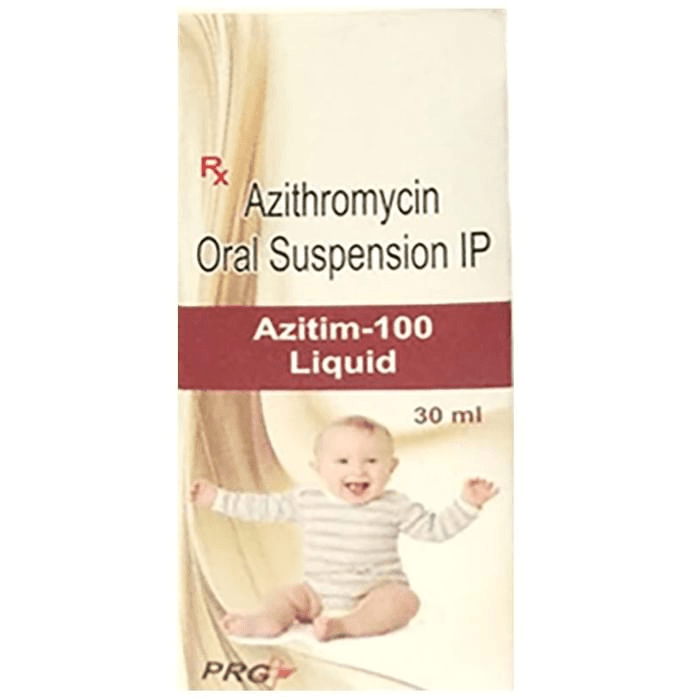 Azitim 100 Liquid – Azithromycin (100mg) 100 mg by P R G Pharma Pvt Ltd
