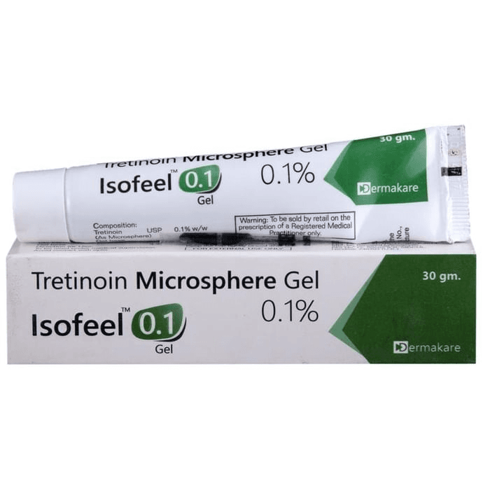 Isofeel 0.1 Gel – Tretinoin (0.1% w/w) 0.1 mg by Dermakare Pharmaceuticals Pvt Ltd — photo 1 of 5