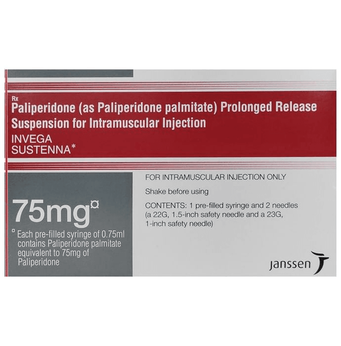 Invega Sustenna 75mg Injection – Paliperidone (75mg) 75 mg by Janssen Pharmaceuticals — photo 1 of 2