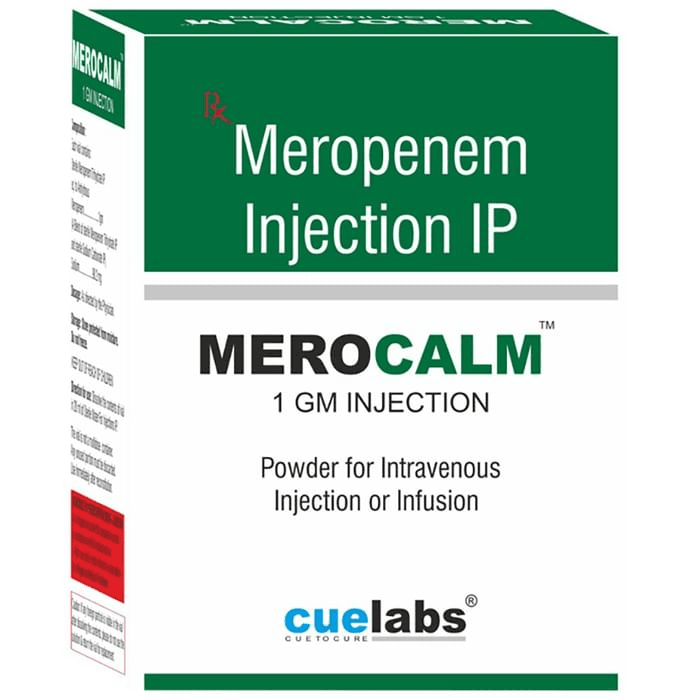 Merocalm 1 GM Injection – Meropenem (1000mg) 1 mg by Cue Labs — photo 1 of 2