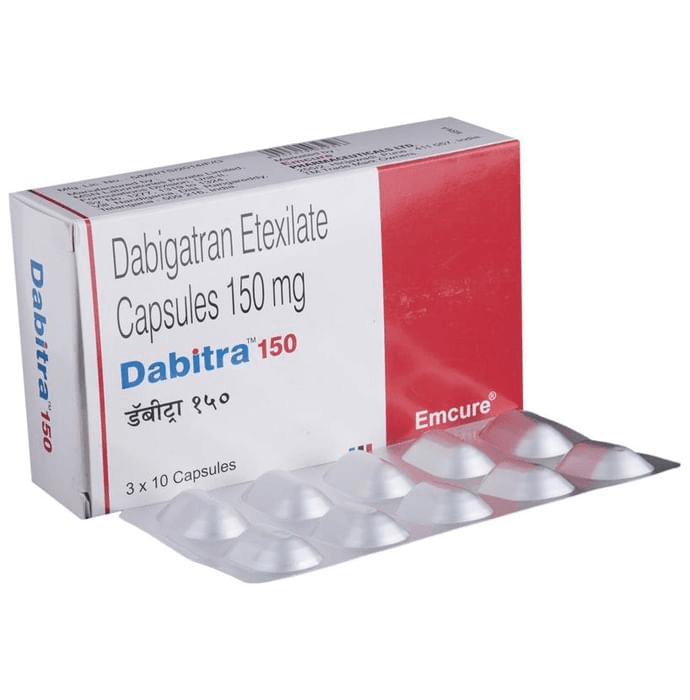 Dabitra 150 Capsule – Dabigatran Etexilate (150mg) 150 mg by Emcure Pharmaceuticals Ltd — photo 1 of 6
