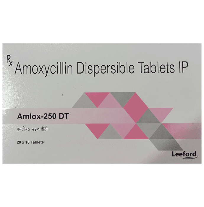 Amlox 250 Tablet DT – Amoxycillin (250mg) 250 mg by Leeford Healthcare Ltd — photo 1 of 2