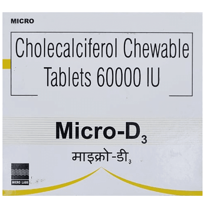 Micro-D3 Chewable Tablet – Vitamin D3 (60000IU) by Micro Labs Ltd — photo 1 of 3