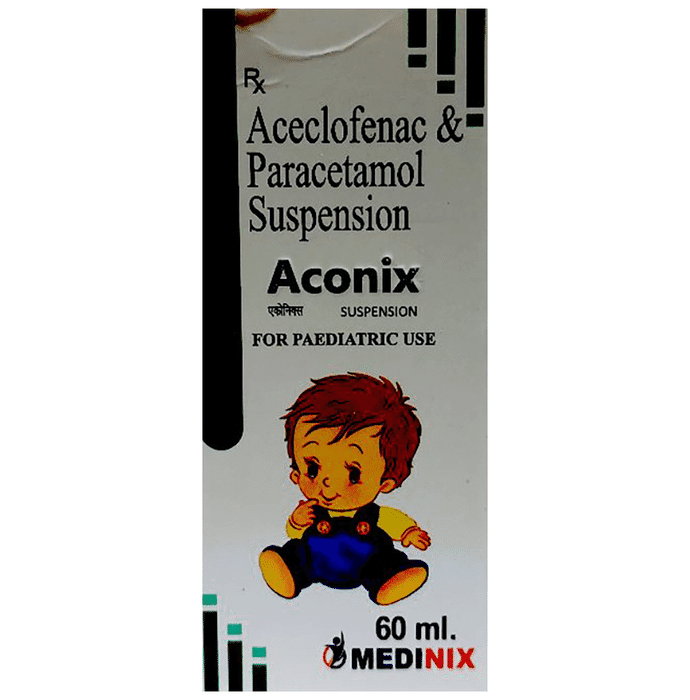 Aconix Oral Suspension – Aceclofenac (50mg/10ml) by Medinix Pharmaceutical Pvt Ltd — photo 1 of 3