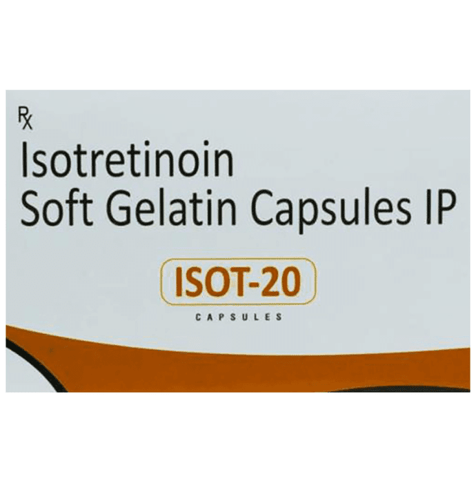 Isot 20 Capsule – Isotretinoin (20mg) 20 mg by Sanstuti Pharmaceuticals Pvt Ltd — photo 1 of 2