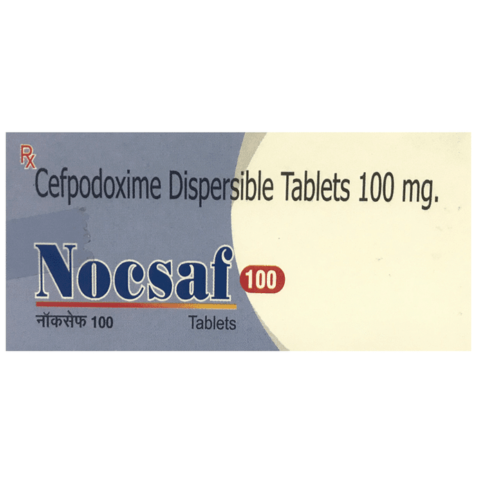 Nocsaf 100 Tablet DT – Cefpodoxime Proxetil (100mg) 100 mg by Nocnil Pharma — photo 1 of 2