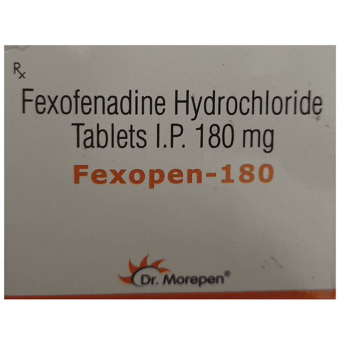 Fexopen 180mg Tablet – Fexofenadine (180mg) 180 mg by Morepen Laboratories Ltd — photo 1 of 3