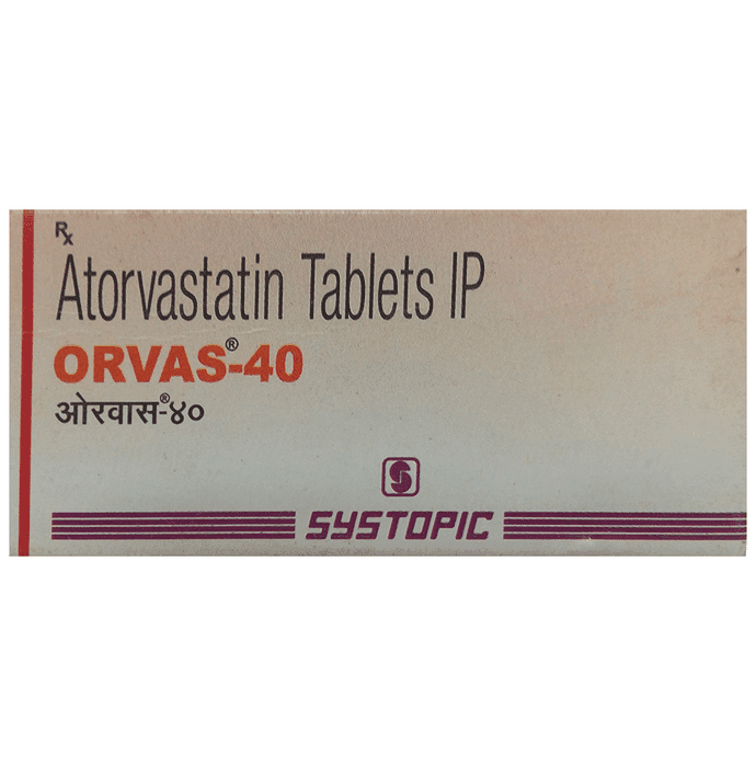 Orvas 40 Tablet – Atorvastatin (40mg) 40 mg by Systopic Laboratories Pvt Ltd — photo 1 of 3