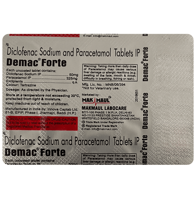 Demac Forte Tablet – Diclofenac (50mg) by Makmaul Labocare — photo 1 of 2