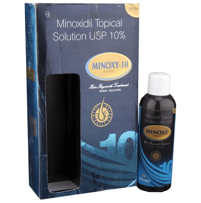 Minoxy 10 Solution – Minoxidil (10% w/v) 10 mg by Maxamus Pharma Pvt Ltd — photo 1 of 6