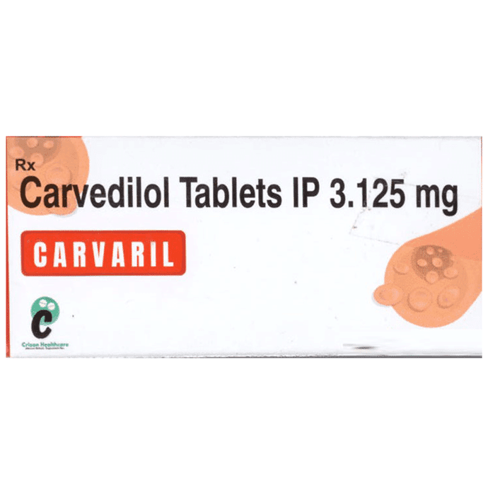 Carvaril Tablet – Carvedilol (3.125mg) by Crizon Healthcare Pvt Ltd — photo 1 of 2