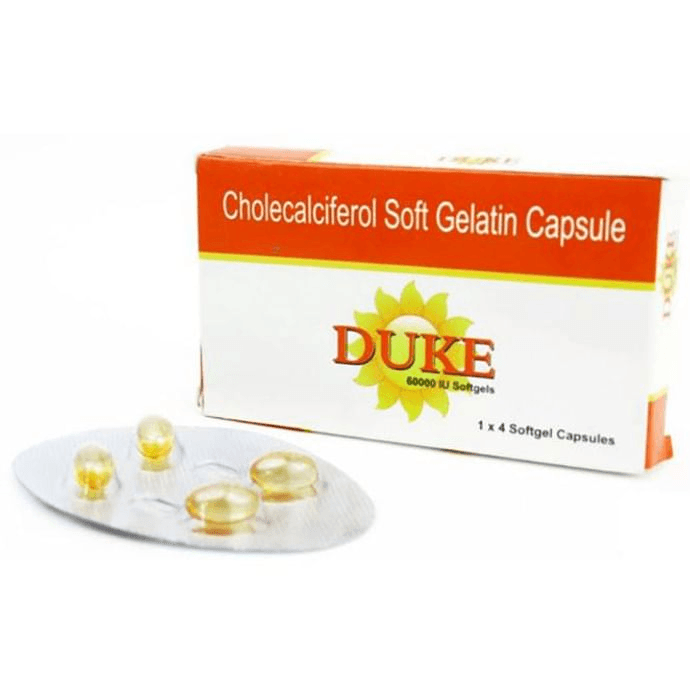 Duke Soft Gelatin Capsule – Vitamin D3 (60000IU) by Adonis Phytoceuticals Pvt Ltd