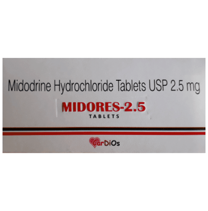Midores 2.5 Tablet – Midodrine (2.5mg) 2.5 mg by Chemo Healthcare Pvt Ltd — photo 1 of 4