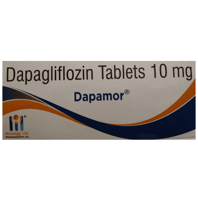 Dapamor Tablet – Dapagliflozin (10mg) by Morningg Life Pharmaceuticals Pvt Ltd — photo 1 of 4