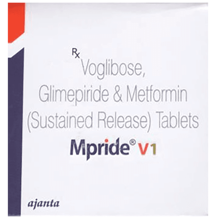 Mpride V1 Tablet SR – Glimepiride (1mg) by Ajanta Pharma Ltd — photo 1 of 2