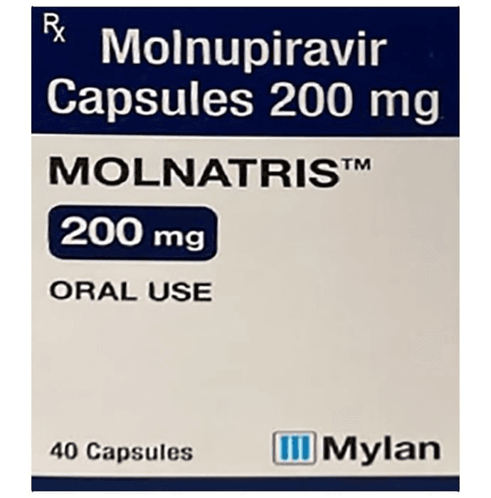 Molnatris 200mg Capsule – Molnupiravir (200mg) 200 mg by Mylan Pharmaceuticals Pvt Ltd - A Viatris Company — photo 1 of 2