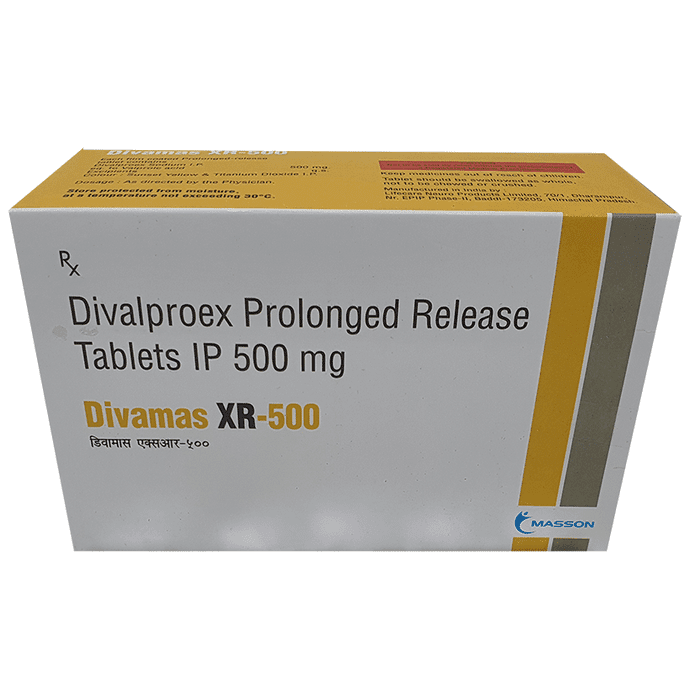 Divamas XR 500 Tablet – Divalproex (500mg) 500 mg by Masson Healthcare Pvt Ltd — photo 1 of 2
