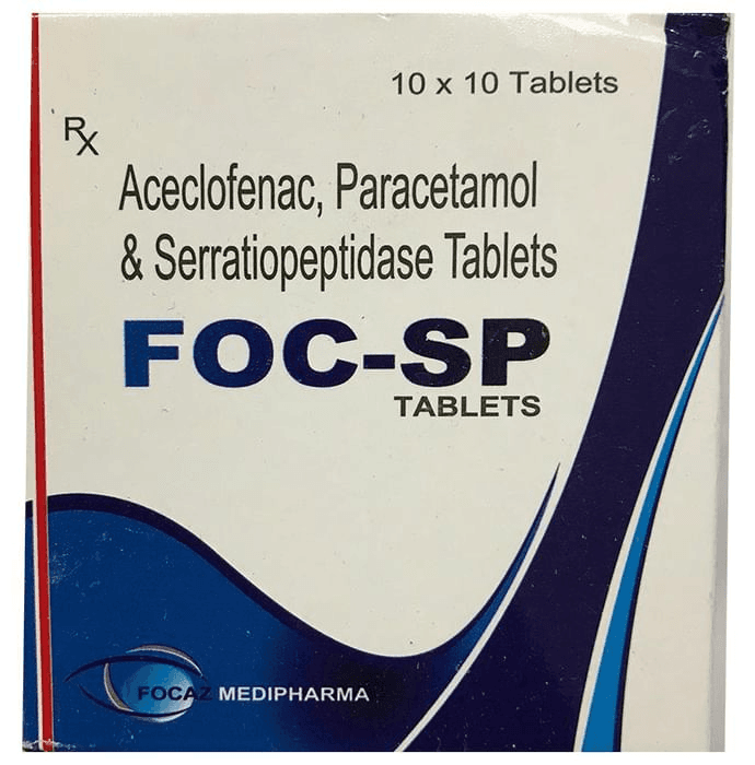 Foc-SP Tablet – Aceclofenac (100mg) by Focaz Pharma — photo 1 of 2