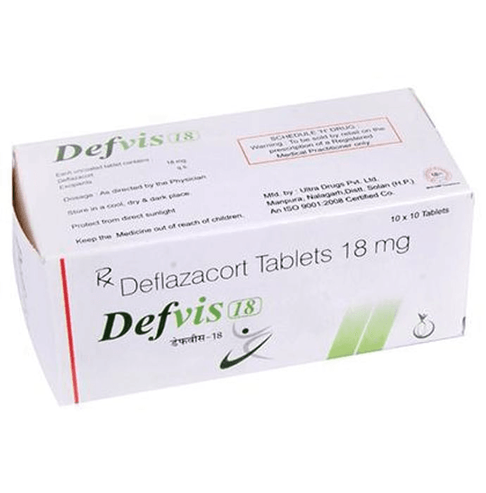 Defvis 18 Tablet – Deflazacort (18mg) 18 mg by Dolvis Bio Pharma Pvt Ltd