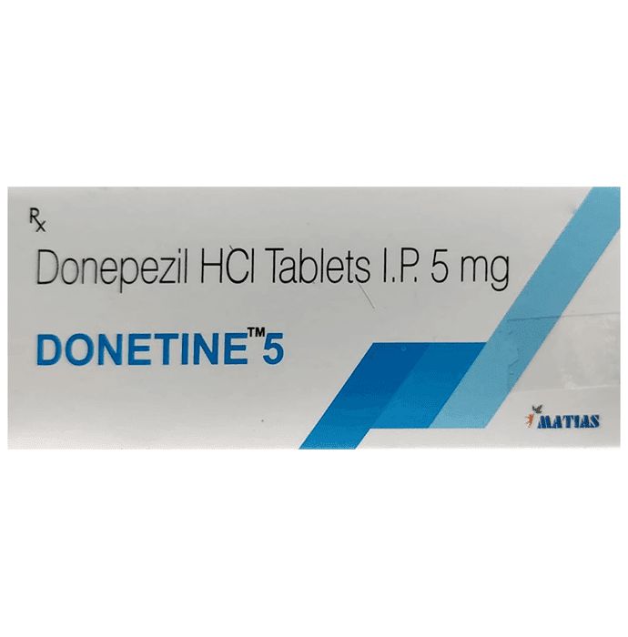 Donetine 5 Tablet – Donepezil (5mg) 5 mg by Matias Healthcare Pvt Ltd — photo 1 of 2