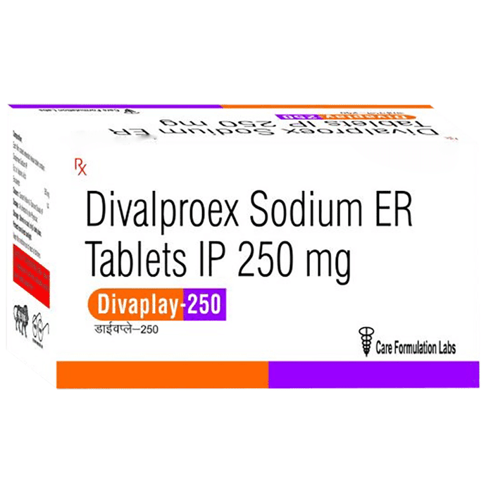 Divaplay 250 Tablet ER – Divalproex (250mg) 250 mg by Care Formulation Labs Pvt Ltd — photo 1 of 2