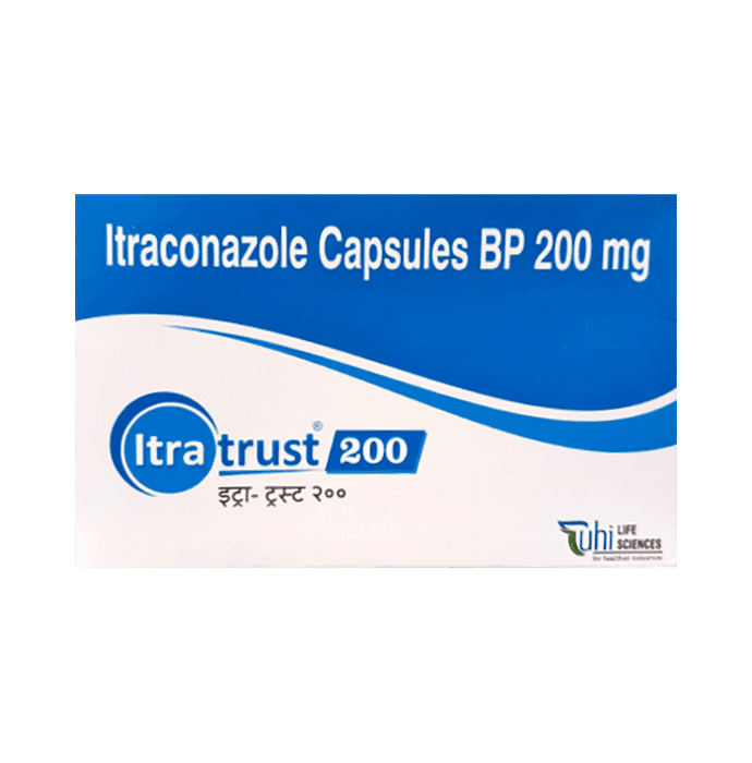 Itratrust 200 Capsule – Itraconazole (200mg) 200 mg by Tuhi Lifesciences Pvt. Ltd. — photo 1 of 2