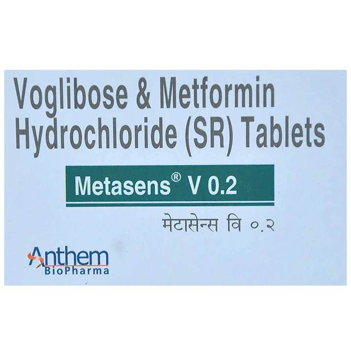 Metasens V 0.2 Tablet SR – Metformin (500mg) 0.2 mg by Anthem Biopharma — photo 1 of 4