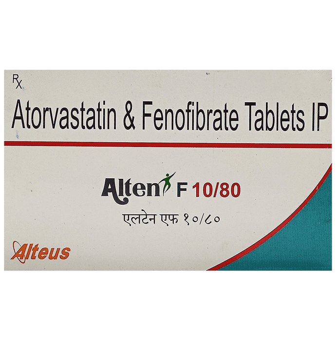 Alten F 10/80 Tablet – Atorvastatin (10mg) 80 mg by Alteus Biogenics Pvt Ltd — photo 1 of 3