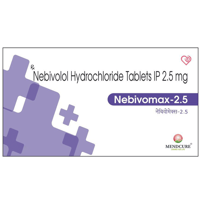 Nebivomax 2.5 Tablet – Nebivolol (2.5mg) 2.5 mg by Mendcure Life Sciences Pvt Ltd — photo 1 of 2