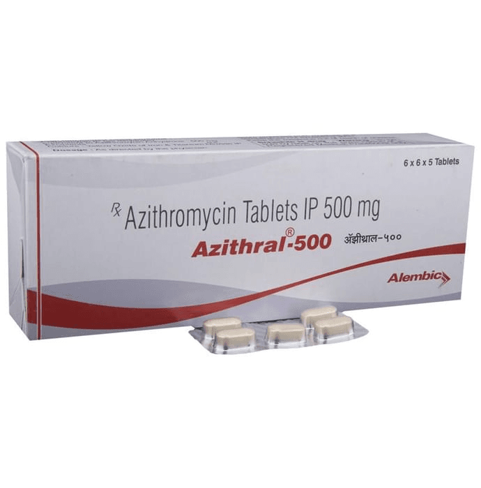 Azithral 500 Tablet – Azithromycin (500mg) 500 mg by Alembic Pharmaceuticals Ltd — photo 1 of 6