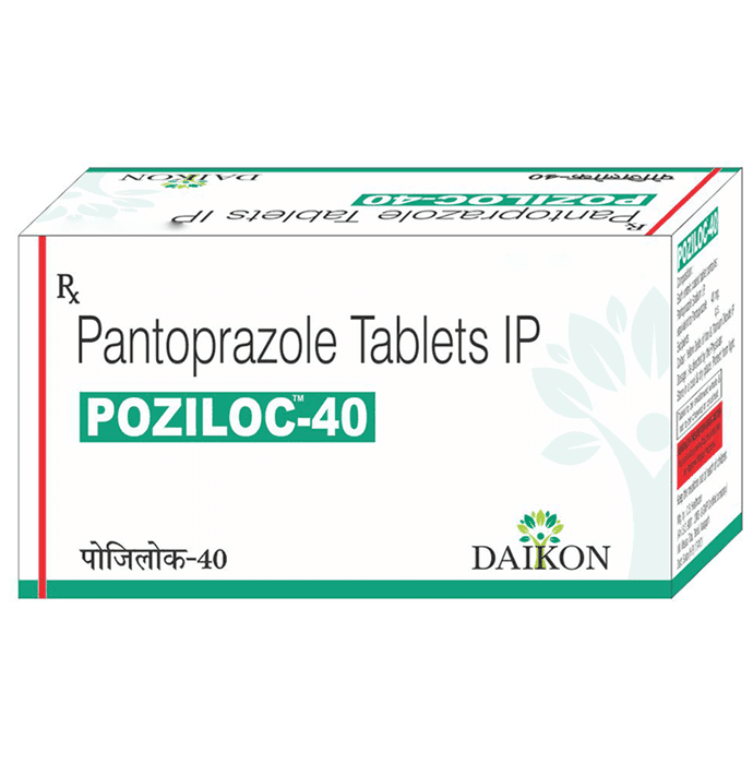 Poziloc 40 Tablet – Pantoprazole (40mg) 40 mg by Daikon Pharmaceuticals Pvt Ltd — photo 1 of 2
