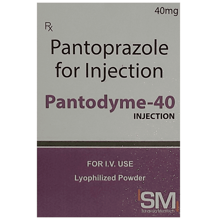 Pantodyme 40 Injection – Pantoprazole (40mg) 40 mg by Sunanda Meditech — photo 1 of 2