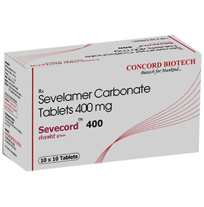 Sevecord 400 Tablet – Sevelamer (400mg) 400 mg by Concord Biotech Ltd