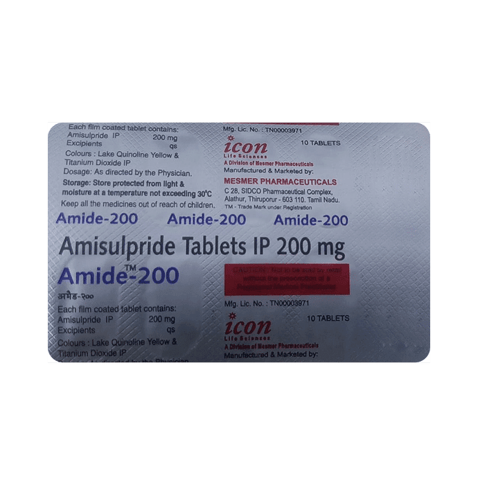 Amide 200mg Tablet – Amisulpride (200mg) 200 mg by Icon Life Sciences — photo 1 of 2